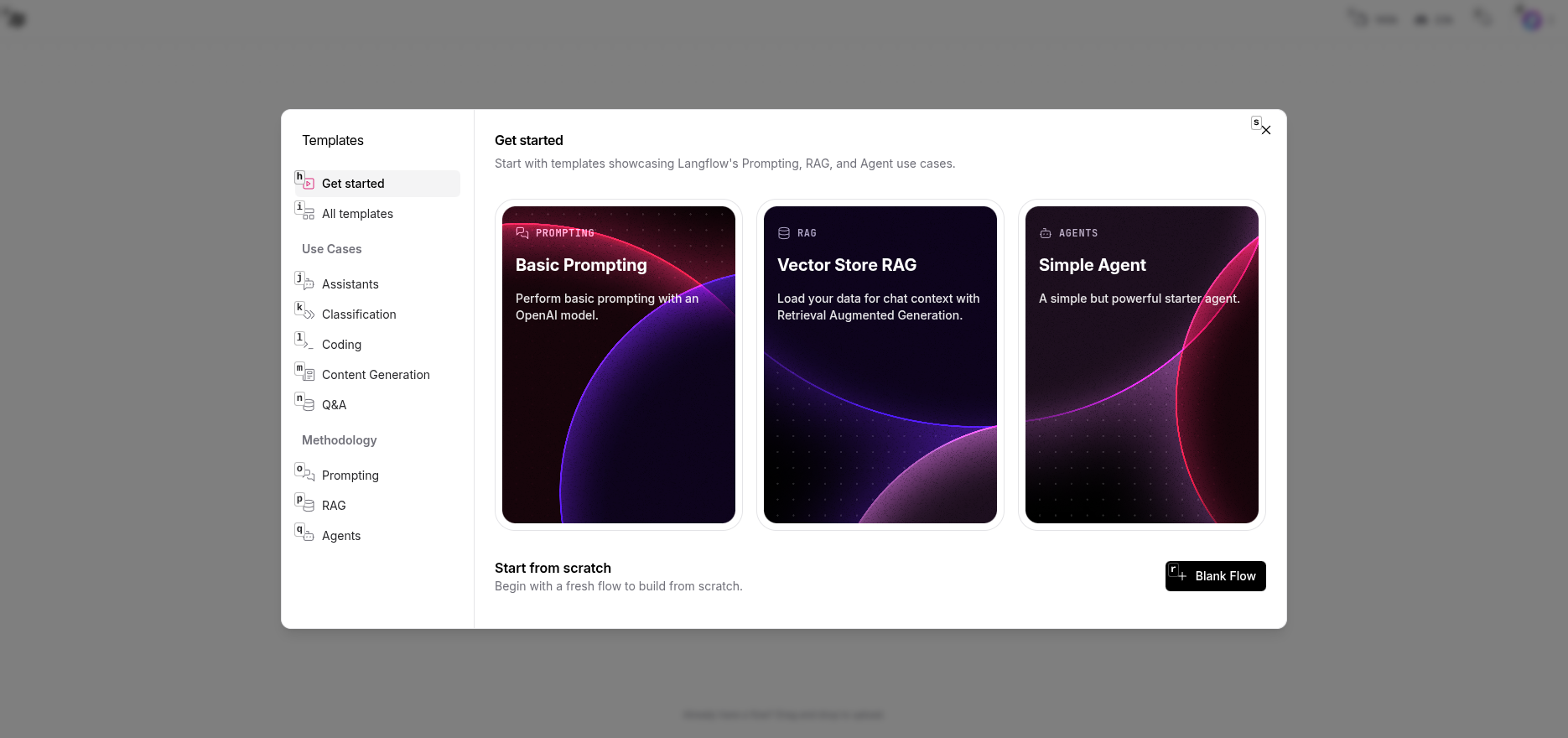 Langflow 模板选择