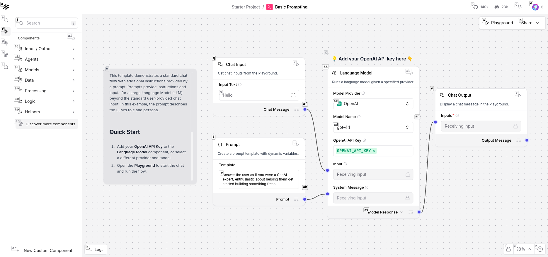 Langflow 工作流编辑器